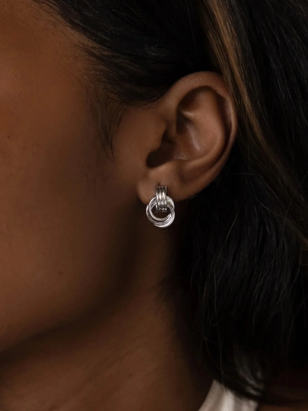 Triple knot earrings